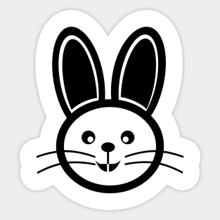 Cute Bunny Rabbit Black Sticker